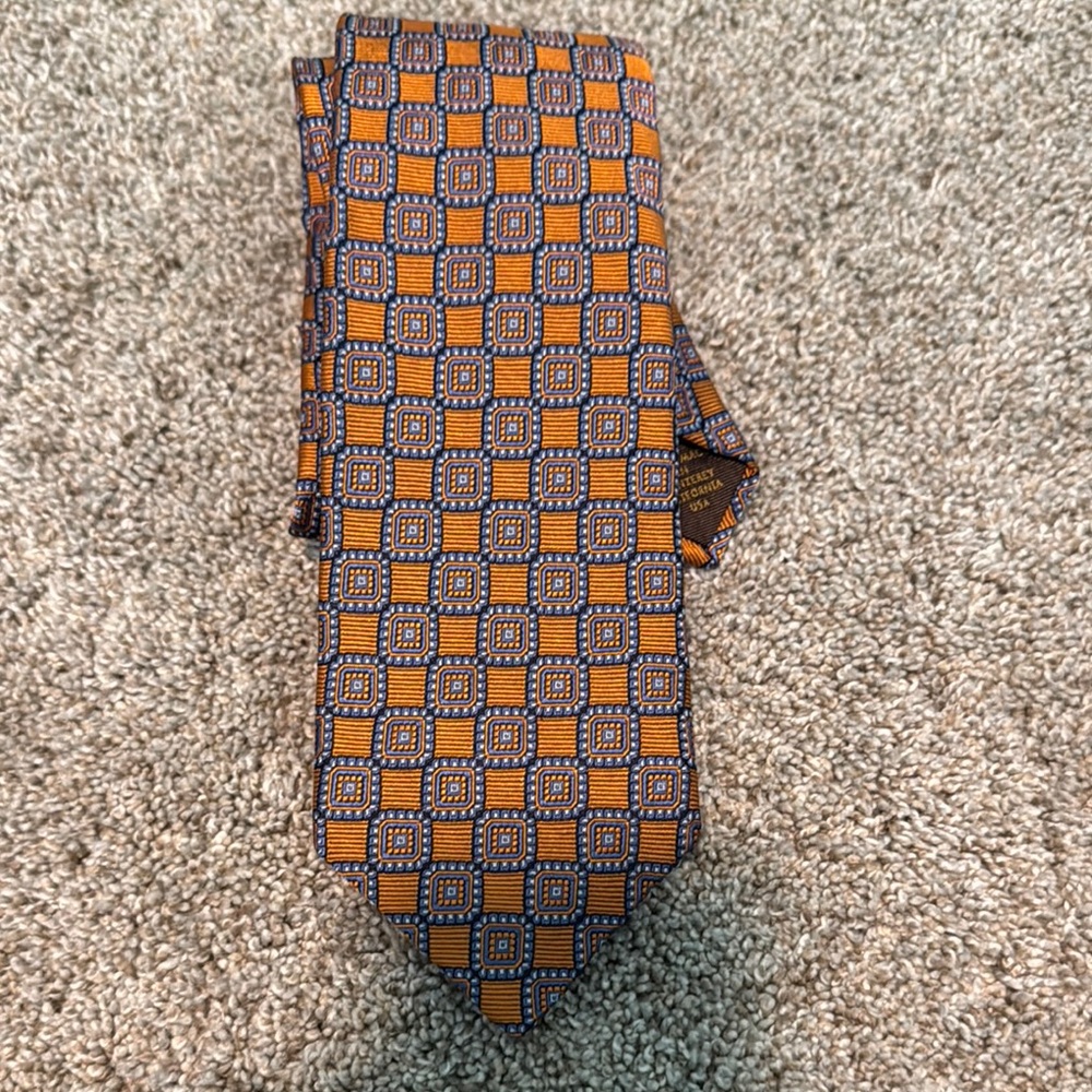 Robert Talbott Orange and Blue Silk Tie